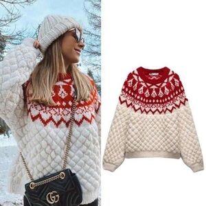 Industry Oversized  Chunky Bulky Sweater Vintage Style New Wool Blend size L